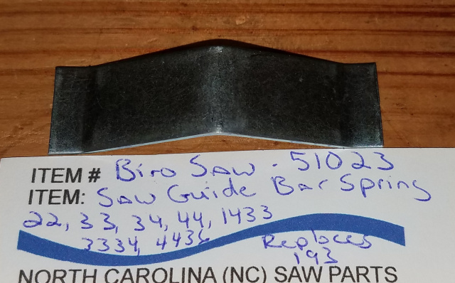 Saw Guide Bar Spring For Biro Saw Models 22 & 33 Replaces OEM #193